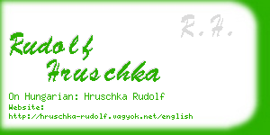 rudolf hruschka business card